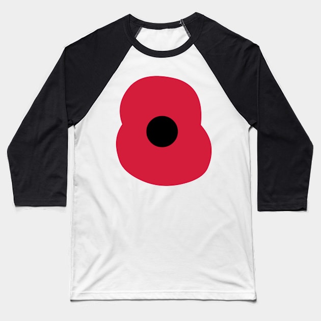 Rememberance Poppy Baseball T-Shirt by sweetsixty